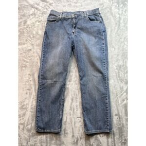 Lee Riders Womens Plus Sz‎ 18P Blue Jeans Straight Leg Mid Rise Faded Stretch
